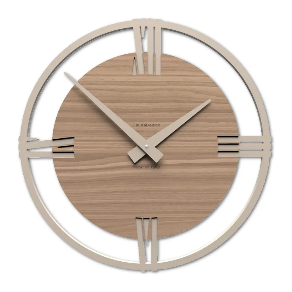 Orologi Da Parete Moderni-Selezionato da Mazzolaluce Orologio tondo da parete moderno 30cm noce canaletto