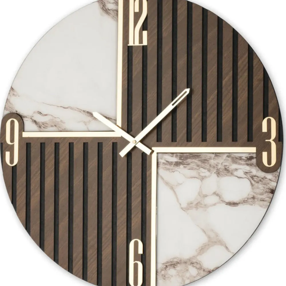 Orologi Da Parete Moderni-Selezionato da Mazzolaluce Orologio tondo grande 80cm legno resina beige da parete moderno >sospeso<