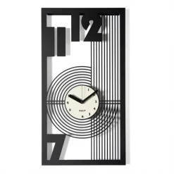 Orologi Da Parete Moderni-Selezionato da Mazzolaluce Orologio verticale da parete design geometrico nero e avorio