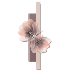 Orologi Da Parete Moderni-Bongelli Preziosi Orologio verticale da parete fiori nocciola