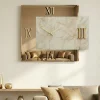 Orologi Da Parete Moderni-Selezionato da Mazzolaluce Orologio 60x70 specchio bronzo marmo avorio e finiture oro