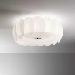 Plafoniere Moderne-Ideal Lux Ovalino pl5 plafoniera per camera da letto in vetro