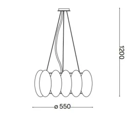 Lampadari Moderni-Ideal Lux Ovalino sp8 lampadario moderno particolare vetri satinati