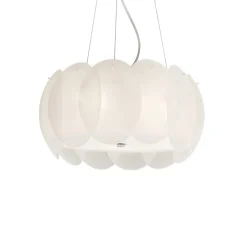 Lampadari Cucina-Ideal Lux Ovalino sp5 lampadario di vetro satinato