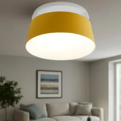Plafoniere Moderne-Stilnovo Oxygen plafoniera gialla led 50w 3000k dimmerabile moderna