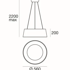 Lampadari Moderni-Stilnovo Oxygen stlinovo lampadario azzurro moderno led 36w 3000k dimmerabile
