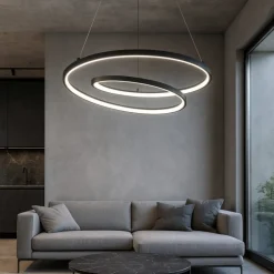 Lampadari Moderni-Ideal Lux Oz bianco sp d60 dali push lampadario led dimmerabile 48w 3000k