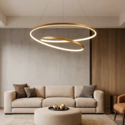 Lampadari Moderni-Ideal Lux Oz oro lampadario moderno led dimmerabile 47w 3000k