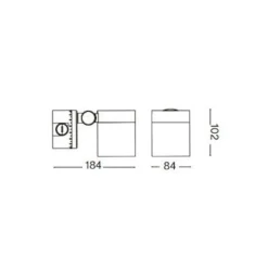 Applique Da Esterno-Ideal Lux O-zone ap applique per esterno ip66 orientabile nera led