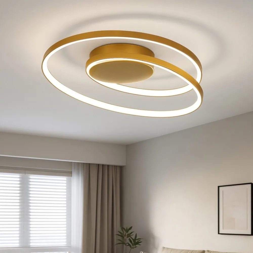 Plafoniere Moderne-Ideal Lux Oz ottone pl on-off plafoniera a led 49w 3000k