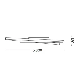 Plafoniere Moderne-Ideal Lux Oz ottone pl on-off plafoniera a led 49w 3000k