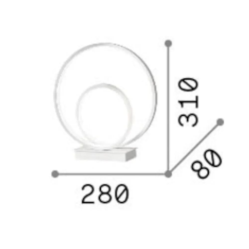 Abat Jour-Ideal Lux Oz tl on-off ottone abat-jour da comodino design moderna led 23w 3000k