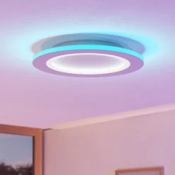 Plafoniere Moderne-Eglo Padrogiano z plafoniera circolare moderna led rgb da 2700k a 6500k smart