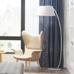 Lampade Da Terra-Ideal Lux Pagoda pt1 piantana ad arco curva bianca