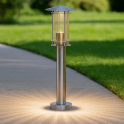Lampioni Da Giardino-Eglo Paletto da esterno giardino acciaio inox lisio