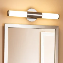 Applique Da Bagno-Eglo Palmera applique da bagno cilindrico in vetro opaco per specchio ip44