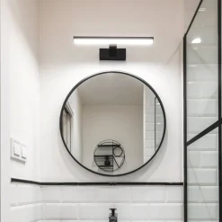 Applique Da Bagno-Eglo Pandella 1 applique da bagno nero per specchio moderno led 4000k ip44