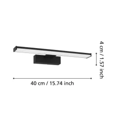 Applique Da Bagno-Eglo Pandella 1 applique da bagno nero per specchio moderno led 4000k ip44