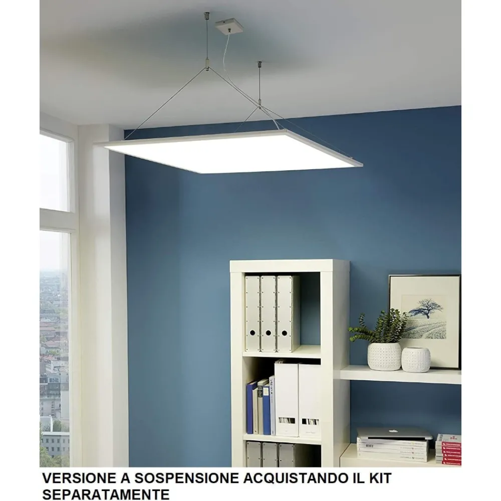 Plafoniere Moderne-Eglo Pannello led 30x30 da incasso o plafoniera 16w 4000k salobrena