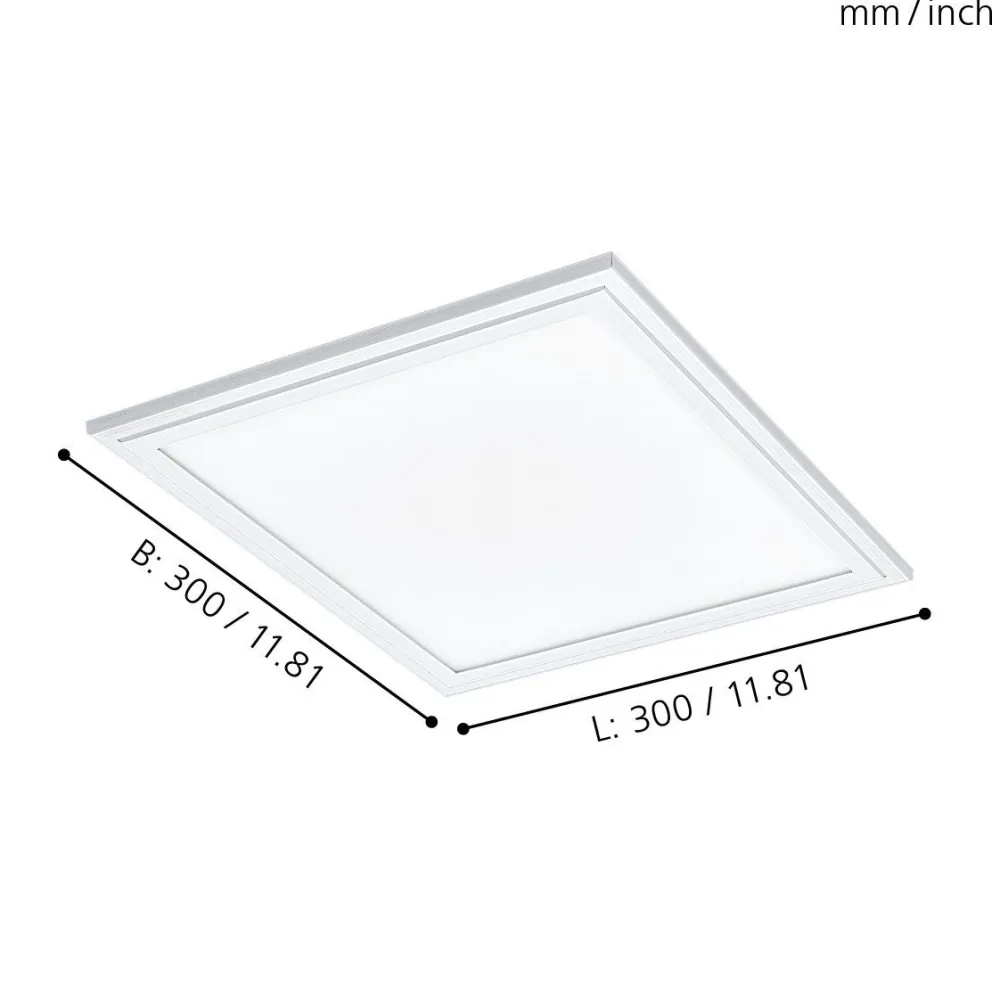 Plafoniere Moderne-Eglo Pannello led 30x30 da incasso o plafoniera 16w 4000k salobrena