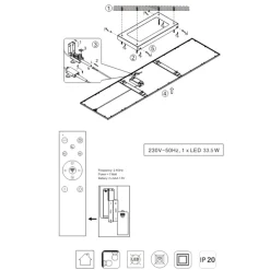 Plafoniere Moderne-Selezionato da Mazzolaluce Pannello led 80x29 dimmerabile 2700k-6500k plafoniera rettangolare