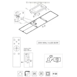 Plafoniere Moderne-Selezionato da Mazzolaluce Pannello plafoniera led 119x29 dimmerabile 2700k-6500k
