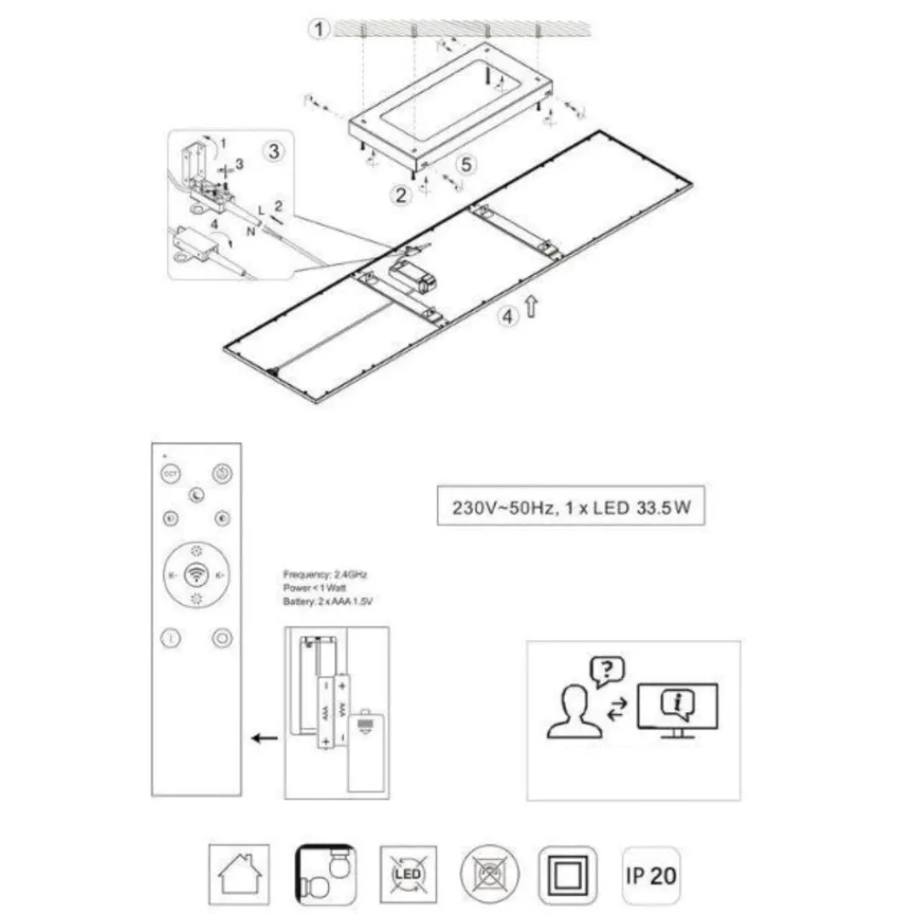 Plafoniere Moderne-Selezionato da Mazzolaluce Pannello plafoniera led 119x29 dimmerabile 2700k-6500k