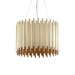 Lampadari Moderni-Ideal Lux Pan sp5 lampadario per salotto moderno cilindro bacchette oro