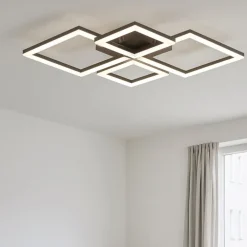 Plafoniere Moderne-Eglo Paranday plafoniera led design moderno nera dimmerabile 3000k-6500k