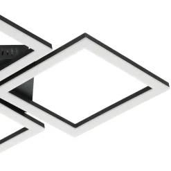 Plafoniere Moderne-Eglo Paranday plafoniera led design moderno nera dimmerabile 3000k-6500k