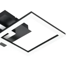 Plafoniere Moderne-Eglo Paranday z plafoniera moderna nera led da 2700k a 6500k dimmerabile