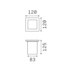 Faretti Da Esterno-Ideal Lux Park pt square faretto per esterno da incasso pavimento quadrato ip54