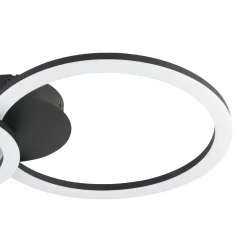 Plafoniere Moderne-Eglo Parrapos z plafoniera moderna 2 luci circolari led da 2700k a 6500k