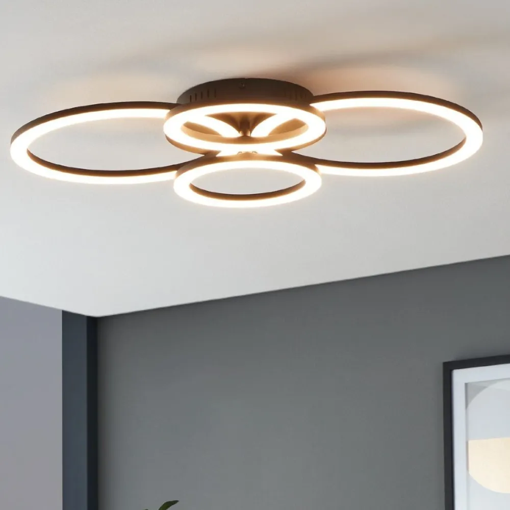 Plafoniere Moderne-Eglo Parrapos z plafoniera orientabile moderna smart app led 2700k a 6500k