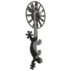 Orologi Da Parete Moderni-Selezionato da Mazzolaluce Particolare orologio moderno da parete geko legno grigio nero