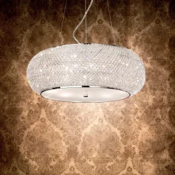 Lampadari Moderni-Ideal Lux Pasha sp14 lampadario di cristallo cromo
