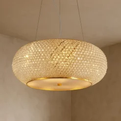 Lampadari Moderni-Ideal Lux Pasha sp6 lampadario finitura dorata e cristalli