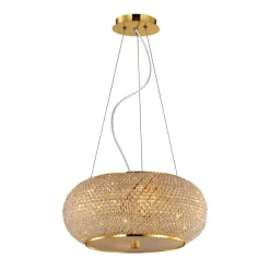 Lampadari Moderni-Ideal Lux Pasha sp6 lampadario finitura dorata e cristalli
