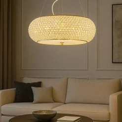 Lampadari Moderni-Ideal Lux Pasha sp6 lampadario finitura dorata e cristalli