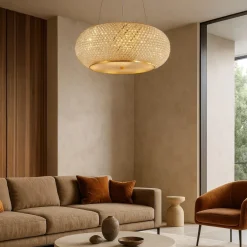Lampadari Moderni-Ideal Lux Pasha sp6 lampadario finitura dorata e cristalli