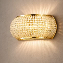Applique Da Parete-Ideal Lux Pasha' ap3 applique cristallo oro lucido