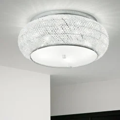 Plafoniere Moderne-Ideal Lux Pasha' pl14 plafoniera per camera da letto cristallo molato
