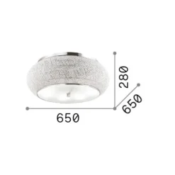 Plafoniere Moderne-Ideal Lux Pasha' pl14 plafoniera per camera da letto cristallo molato