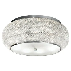 Plafoniere Moderne-Ideal Lux Pasha' pl10 plafoniera per camera da letto cristallo 55cm