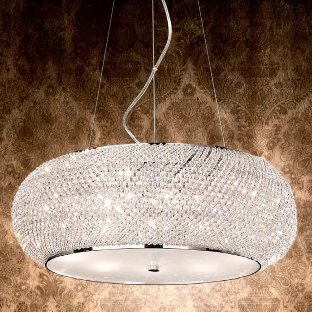 Lampadari Moderni-Ideal Lux Pasha' sp10 lampadario di cristallo design micro sfere