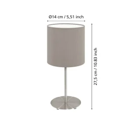 Lampade Da Tavolo-Eglo Pasteri lampada da tavolo con paralume in tessuto