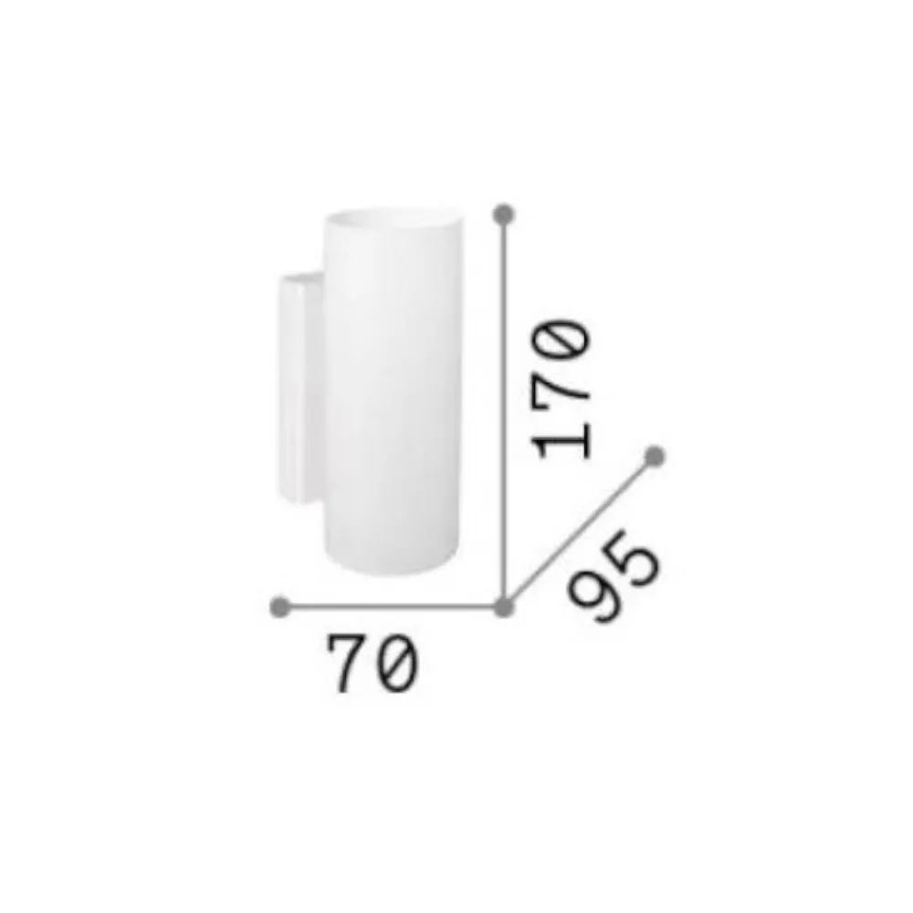 Applique Da Parete-Ideal Lux Paul ap2 round applique bianca da parete