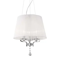 Lampadario Camera Da Letto-Ideal Lux Pegaso sp3 lampadario di cristallo paralume di tessuto