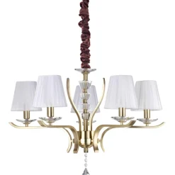 Lampadario Camera Da Letto-Ideal Lux Pegaso sp5 lapadario dorato ottone