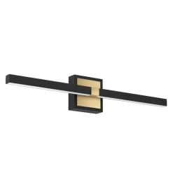 Applique Da Bagno-Eglo Peguera applique per specchio da bagno nero oro 11w 3000k